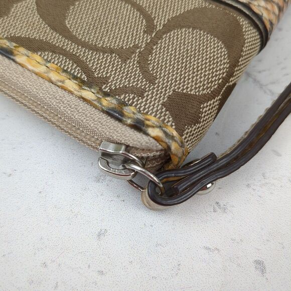Coach Sutton Signature C Python Universal Case Wristlet Khaki Natural 61851 - Picture 10 of 14